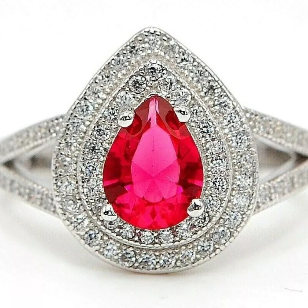 2 Ct Natural Red Beryl Bixbite 925 Solid Sterling Silver Gemstone Ring Gifts